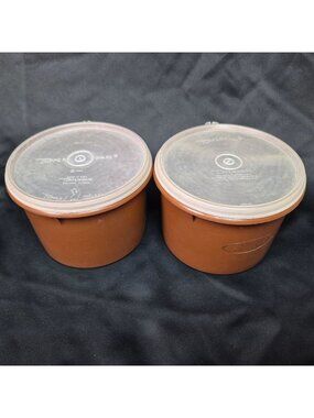 Tupperware 1970's Vintage Brown Coffee & Tea Storage Containers 5.25"
